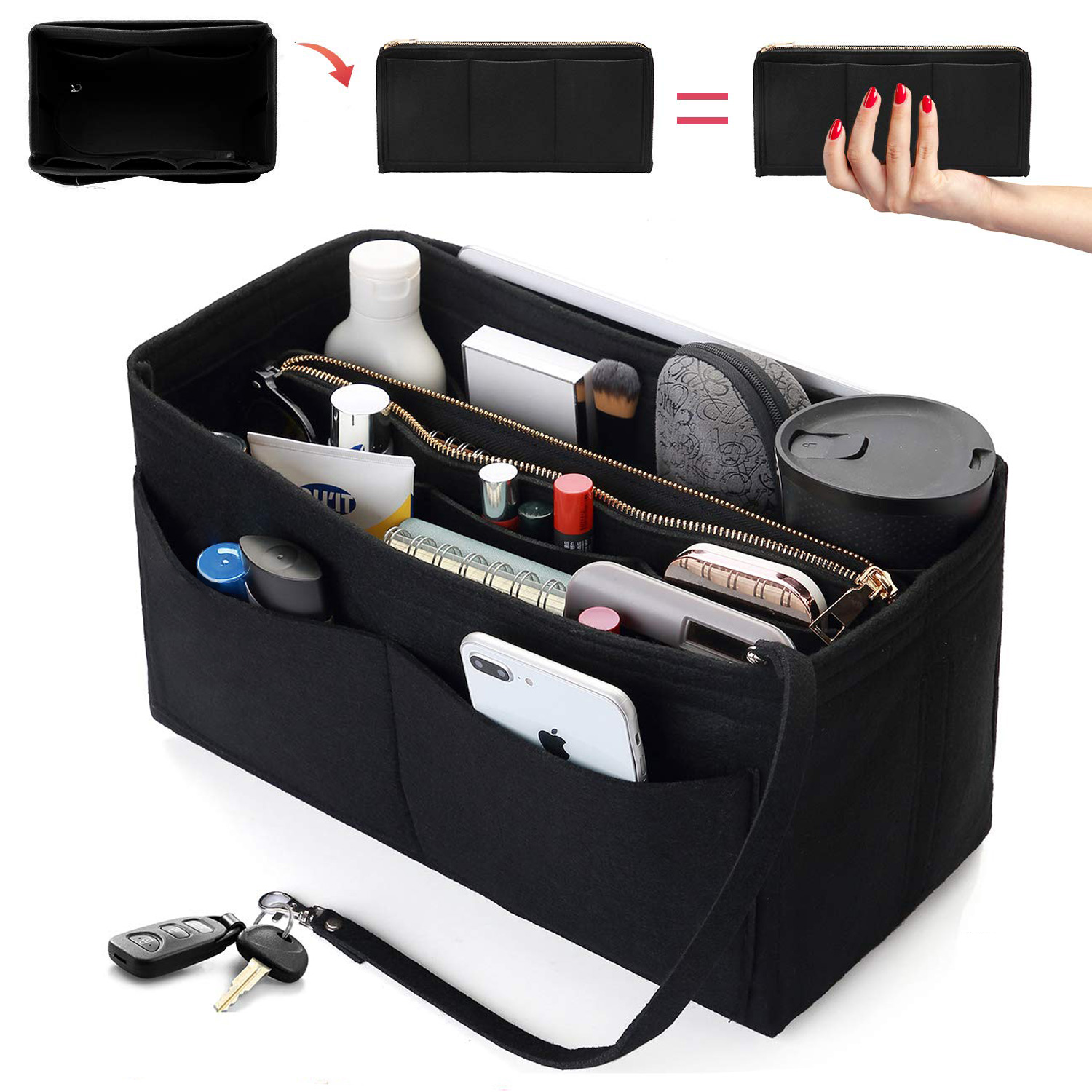 Felt Purse Organizer Insert -  - Backpack Insert Organizer ulasan dan harga