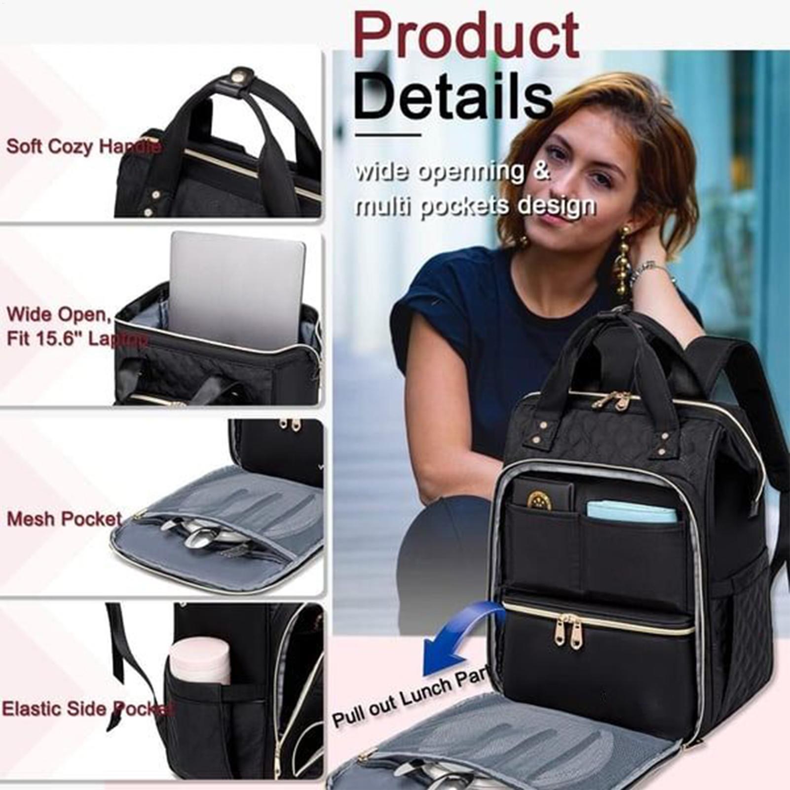 2-in-1 Lunch Backpack For Work - Laptop Backpack 15.6 ulasan dan harga