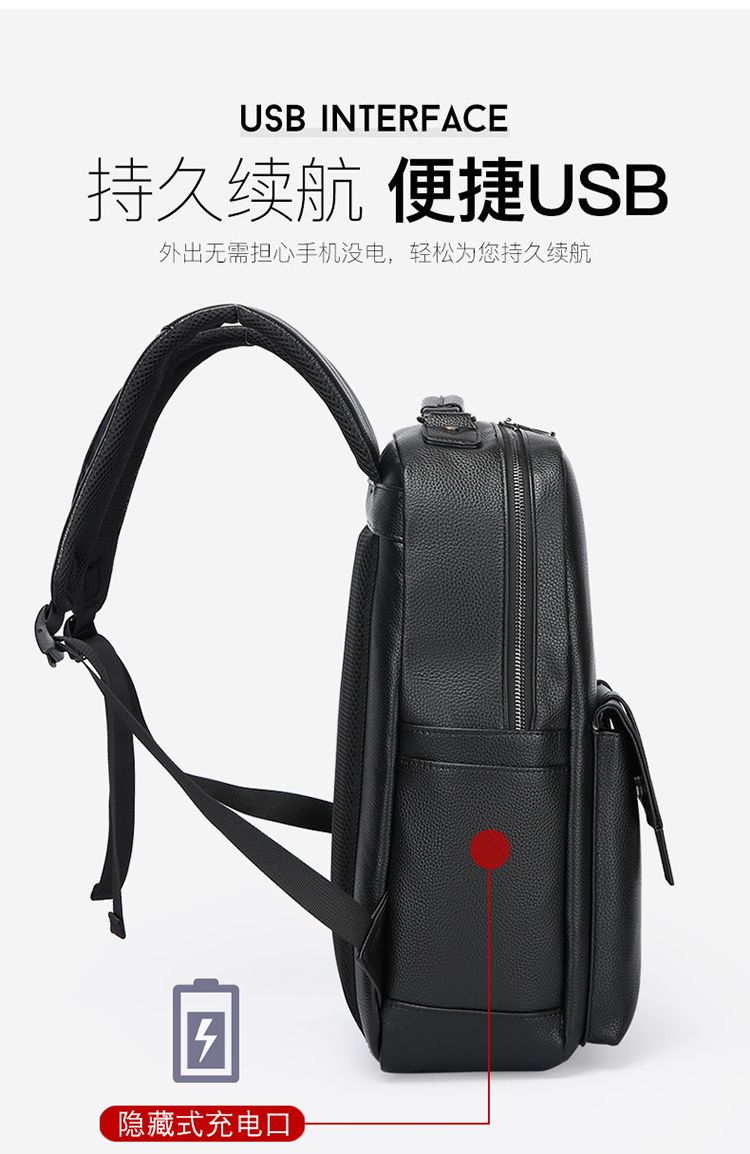 Men's luxury leather backpack  - Laptop Backpack 15.6 ulasan dan harga